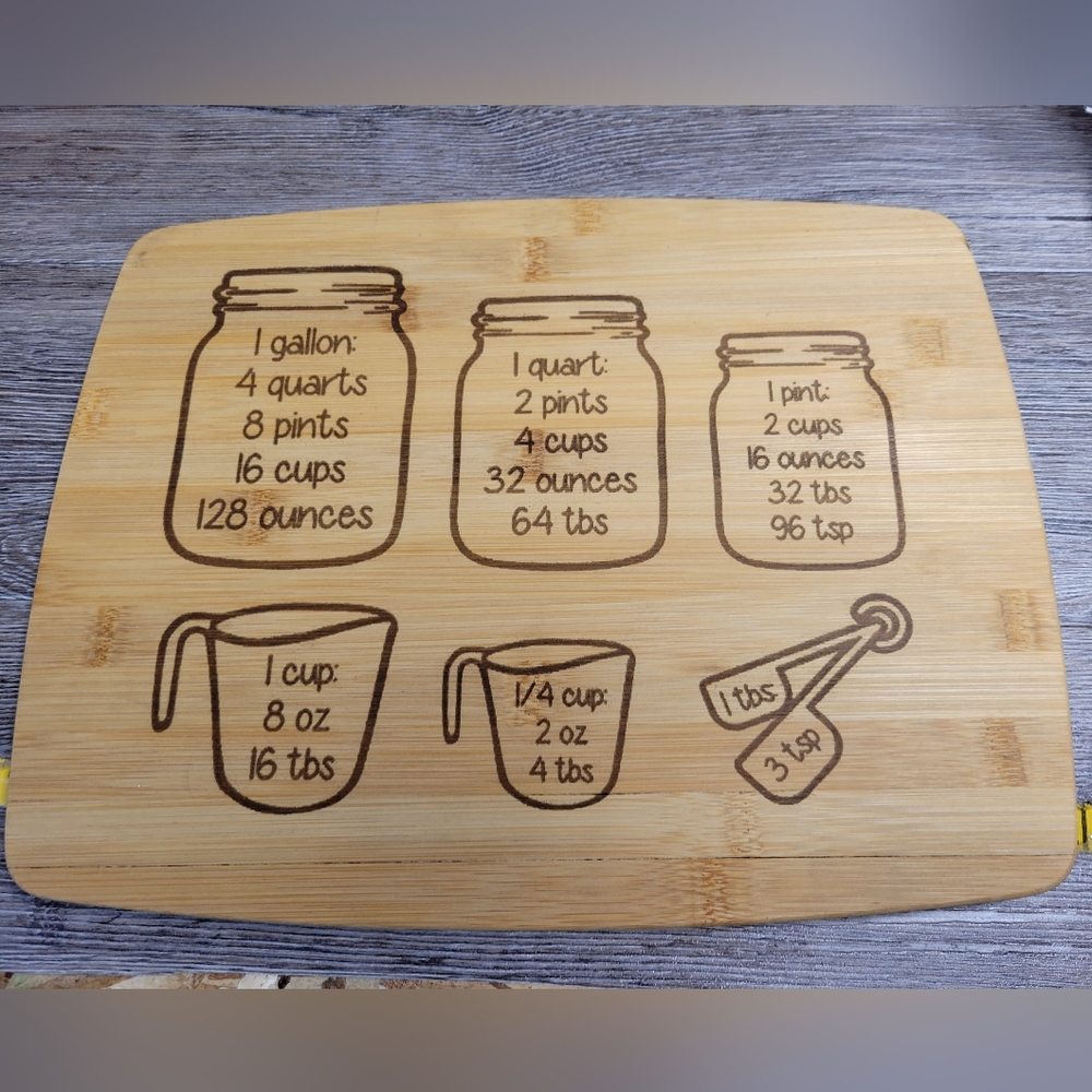 New Kitchen‎ Measurements Wood Engraved Cutting Board * Great Gifts*